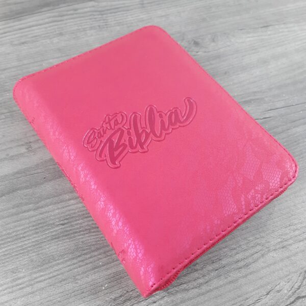 Biblia Reina Valera 1960 Bolsillo Fucsia Qr con cierre - Image 3