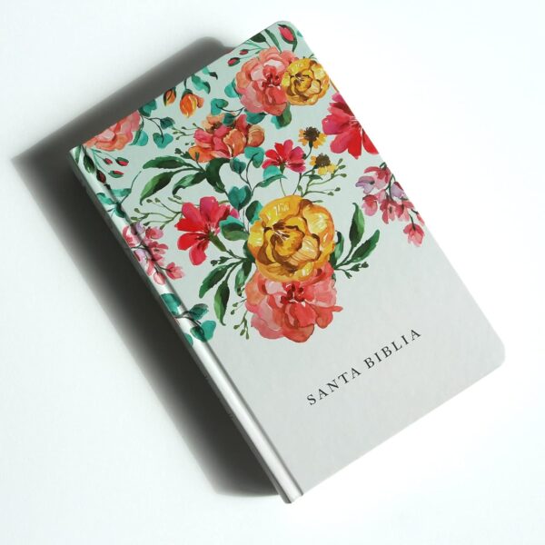 Biblia RV60 Nombres De Dios Letra Grande Tamaño Manual Tapa Dura Flores Naranja - Image 2