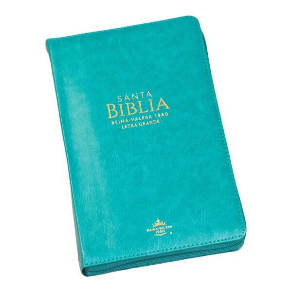 Biblia RVR060 Manual Letra Grande Cierre Turquesa - Image 2