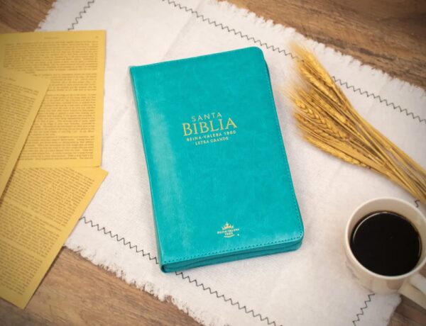 Biblia RVR060 Manual Letra Grande Cierre Turquesa - Image 4