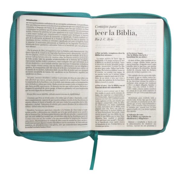 Biblia RVR060 Manual Letra Grande Cierre Turquesa - Image 6