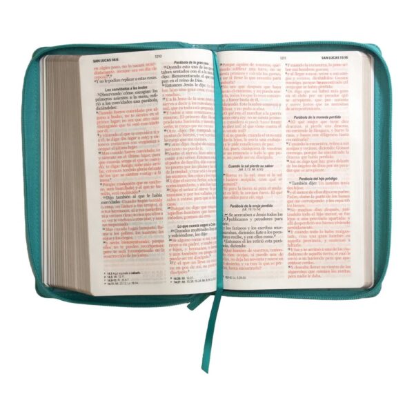 Biblia RVR060 Manual Letra Grande Cierre Turquesa - Image 7
