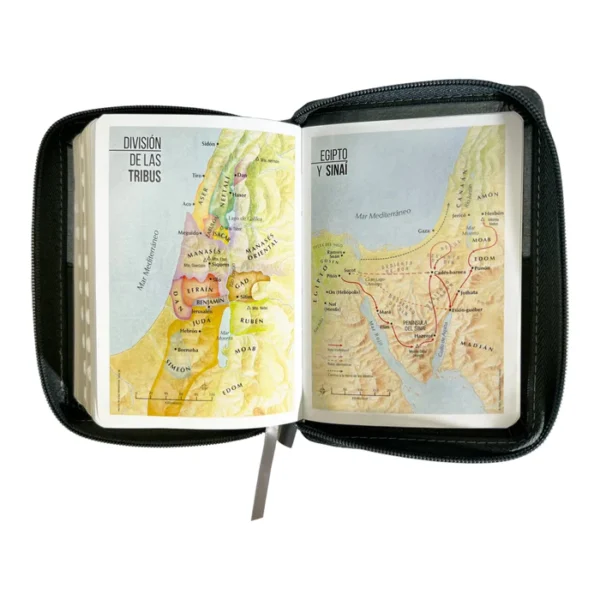 Biblia RVR 1960 de bolsillo Imit Piel Morada Cierre e índice Colección Floral - Image 7