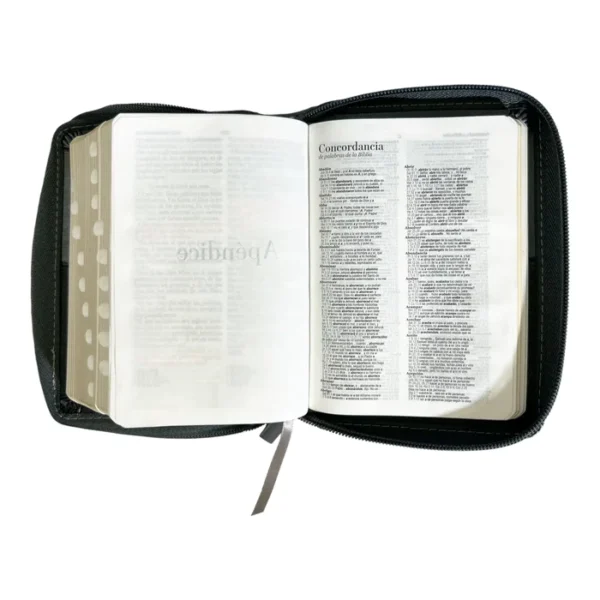 Biblia RVR 1960 de bolsillo Imit Piel Morada Cierre e índice Colección Floral - Image 8