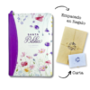 Biblia RVR 1960 Letra Grande 11 morado cierre canto pintado primavera