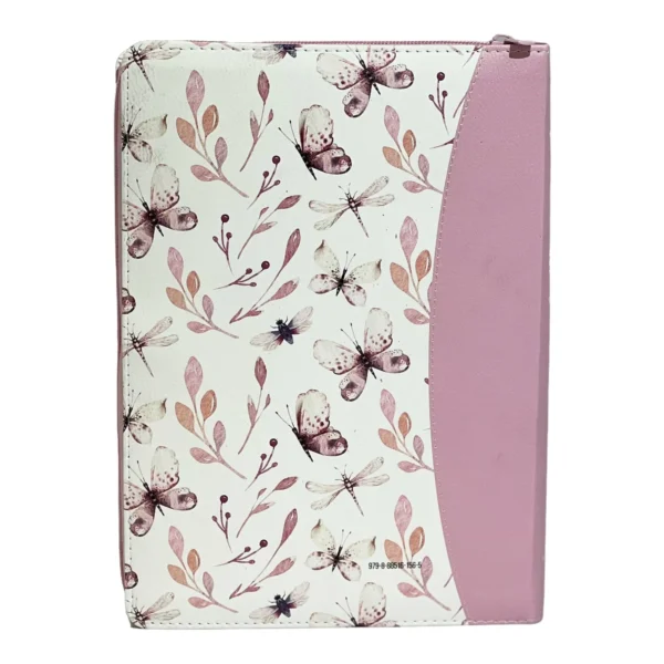 Biblia RVR 1960 Letra Gigante 15 puntos Imitación Piel rosa floral. Con cierre y con índice canto pintado. Colección Maravilla - Image 15