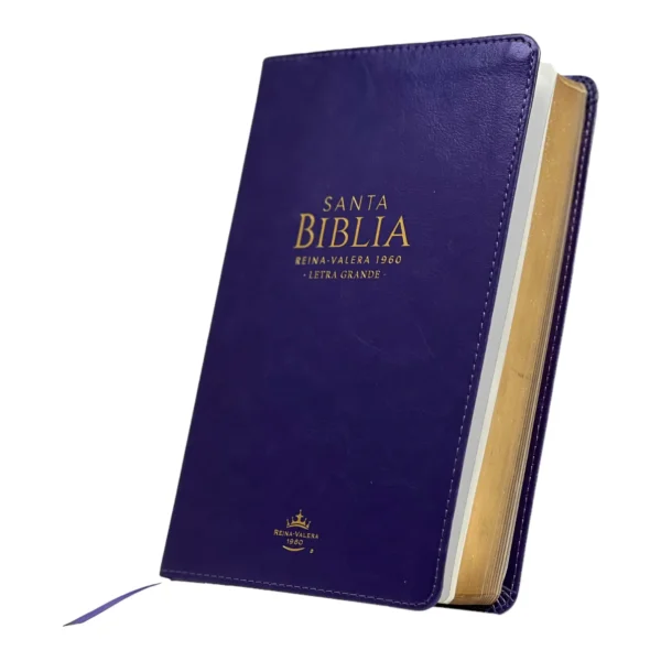 Biblia RVR1960 Letra grande 12 puntos Imitación piel Morado. Colección clásica - Image 2