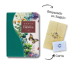 Biblia de Bolsillo RVR 1960 Verde Mariposa Canto Floral
