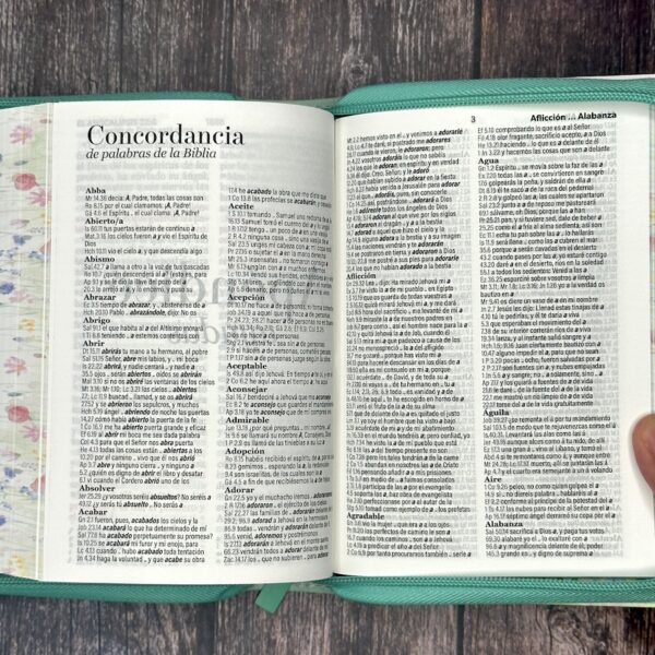 Biblia Reina Valera Letra Grande 11 Piel turquesa Cierre Colección Primaveral - Image 7