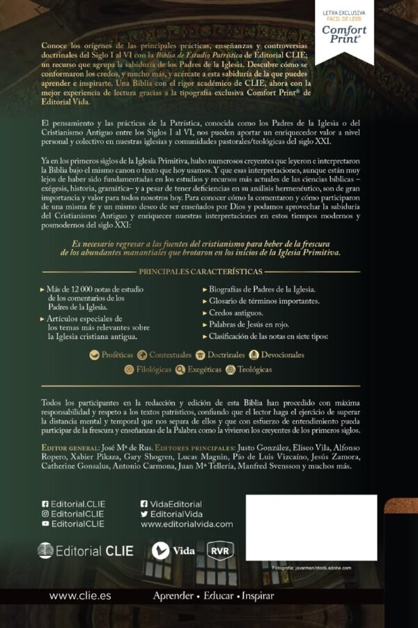 Biblia de Estudio Patrística Reina Valera Revisada Tapa Dura - Image 10