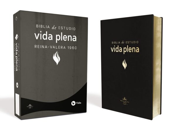 Biblia de Estudio Vida Plena Piel Negro Canto Dorado - Image 2