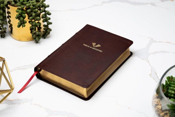 Biblia del Ministro RVR 1960 Letra Grande 12 pts Piel Caoba - Image 2