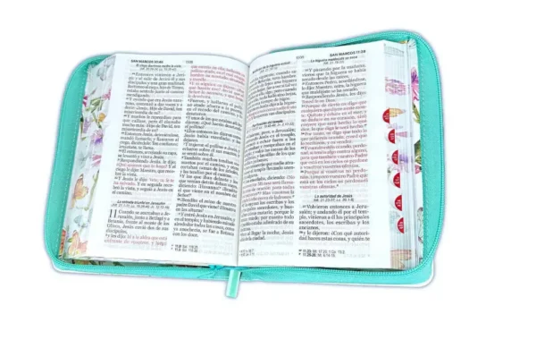 Biblia Letra Grande 11 pts RVR1960 Cierre Mariposas Turquesa - Image 6
