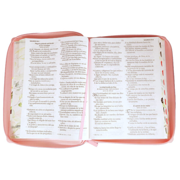Biblia RVR 1960 Letra Gigante 15 pts Flor Rosa con cierre /índice - Image 4