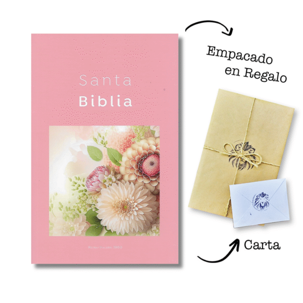 Biblia Económica Reina-Valera 1960 tapa blanda rosa floral