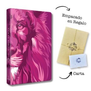 Biblia RVR 1960 Letra Grande 10 Tapa Dura León de Judá Rosada