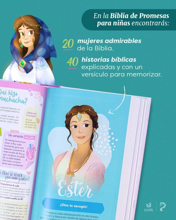 Biblia de Promesas NTV Letra Grande 12pts para niñas Tapa dura - Image 7