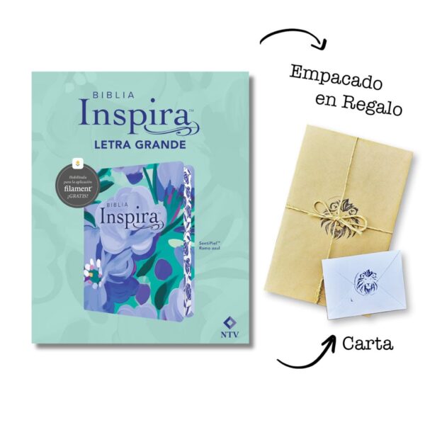 Biblia Inspira NTV Letra Grande 10 Azul con Flores Filament App
