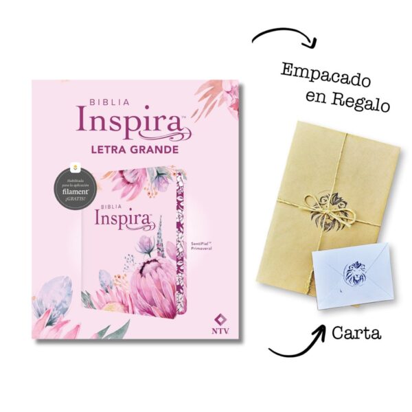 Biblia Inspira NTV Letra Grande 10 SentiPiel Rosa Filament App