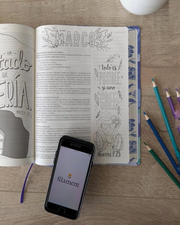 Biblia Inspira NTV Letra Grande 10 Azul con Flores Filament App - Image 6