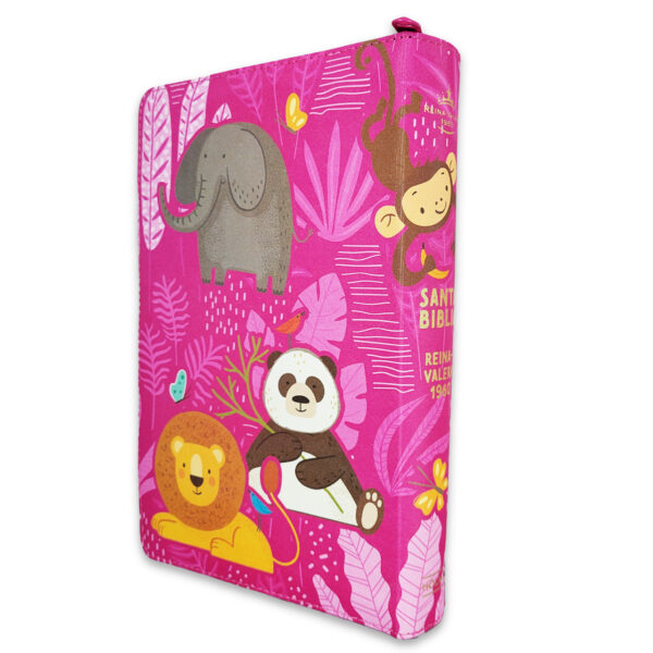 Biblia Interactiva para niñas RVR60 Letra Grande 12 pts Rosa Cierre - Image 3