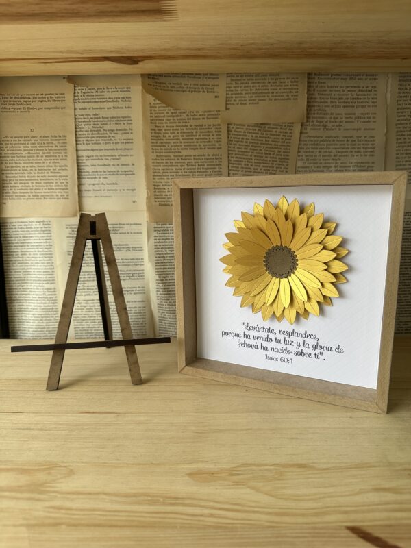 Cuadro Origami Girasol + Caballete - Image 2