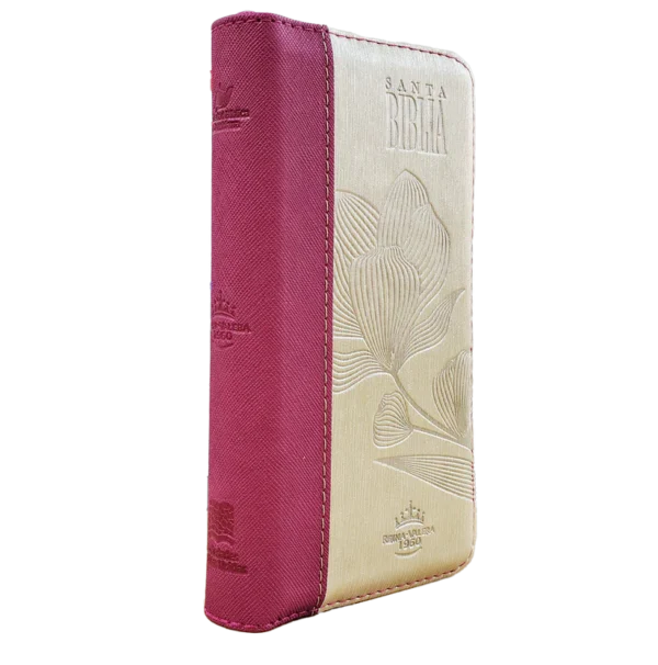 Biblia RVR60 tipo chequera Magenta Beige índice cierre - Image 3
