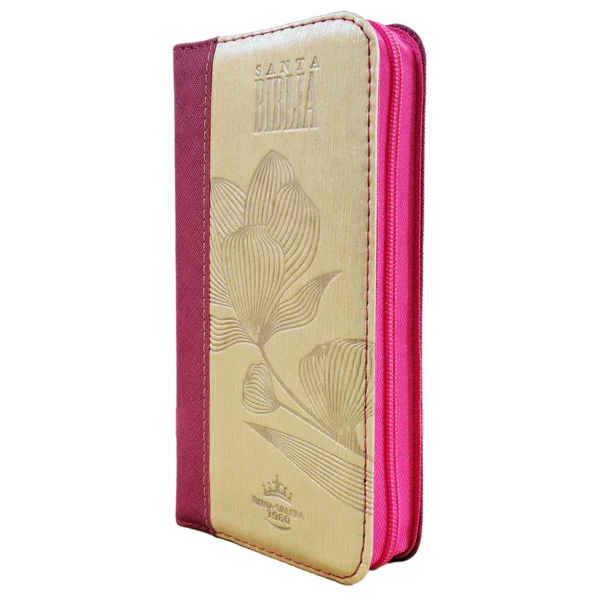Biblia RVR60 tipo chequera Magenta Beige índice cierre - Image 2