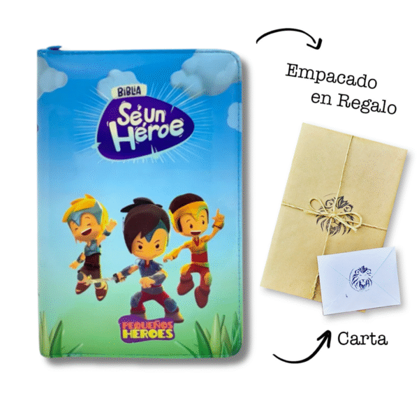 Biblia Sé un Héroe niño Letra Grande TLA Azul Cierre