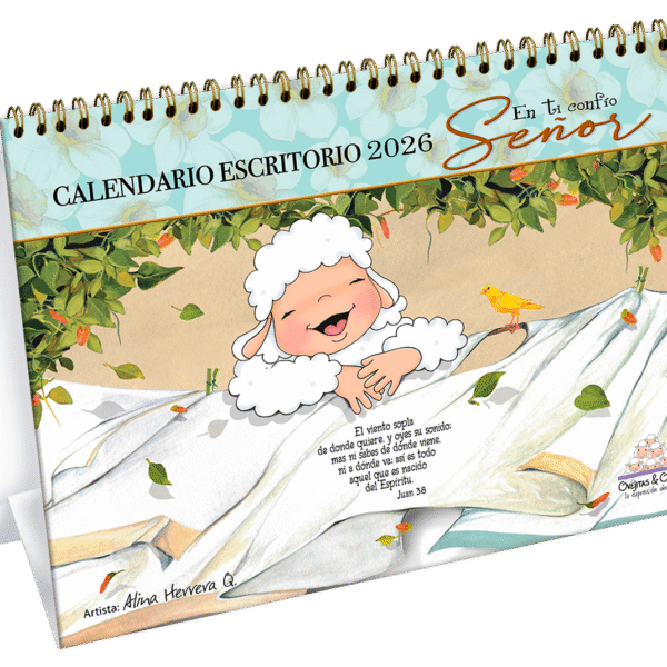 Calendario Ovejitas Escritorio 2026 – En Ti Confío Señor