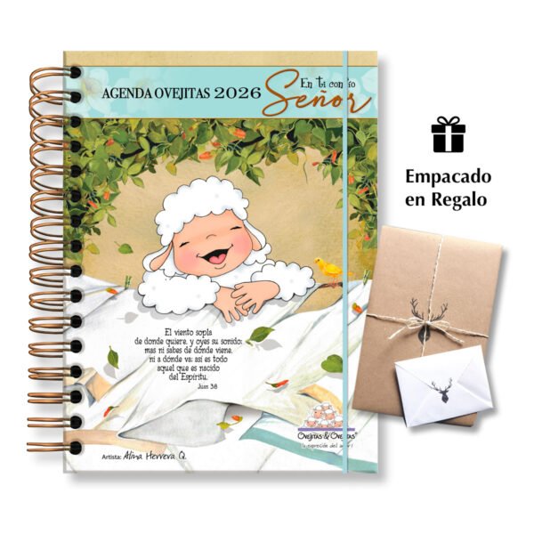 Agenda Ovejitas 2026 – En Ti Confió Señor – Verde