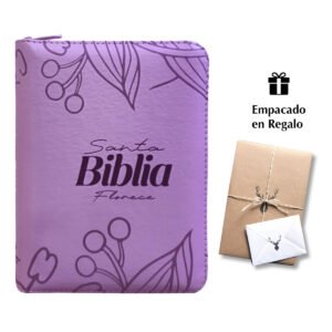 Biblia Reina Valera 1960 mediana RVR Letra Grande 11 puntos Lila Con Ayudas Digitales