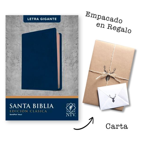 Biblia Ntv Letra Gigante Edicion Clasica Sentipiel Azul