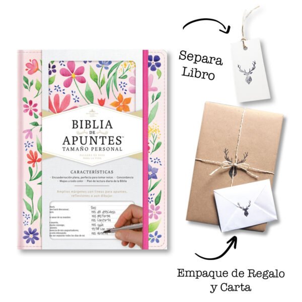 Biblia De Apuntes 1960 Tamaño Personal Flores Tapa Dura