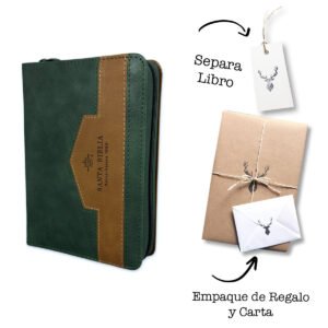 Biblia RV1960 de Bolsillo Piel Verde Cierre índice