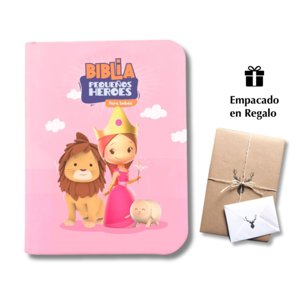 Biblia Pequeños Héroes para Bebés Rosada