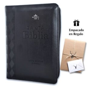 Biblia RVR60 Portátil Letra Grande 12 pts piel Negro cierre