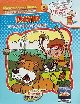 Libro De Colorear -David – Historias de la Biblia con Principios y Valores