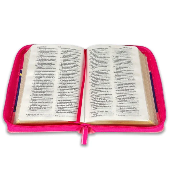 Biblia de Bolsillo con Cierre RV1960 imit piel Fuscia Búho - Image 3