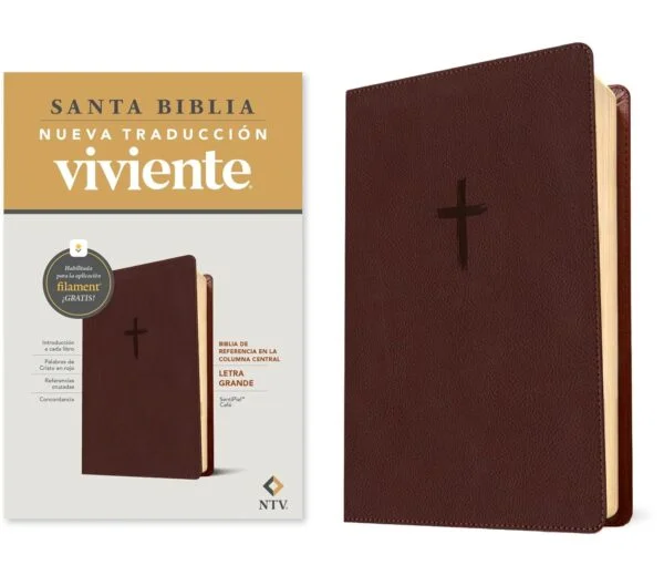 Biblia de Referencia en la columna central NTV letra grande con Filament Café - Image 3