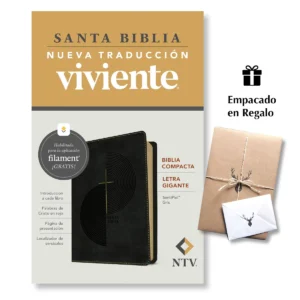 Biblia compacta NTV Letra Gigante Gris con Filament (SentiPiel, Gris, Letra Roja)