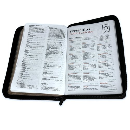 Biblia con Cierre Letra Grande 12 puntos RV1960, imit piel negro y gris - Image 4