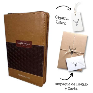 Biblia con Cierre Letra Grande 12 puntos RV1960 imi piel café con índice