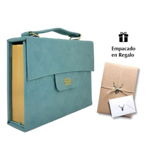 Biblia RVR 1960 Cartera con Broche Turquesa Compacta Letra 10 puntos
