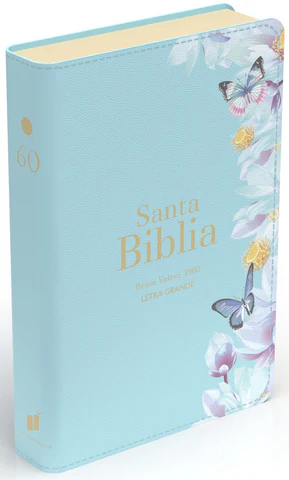 Biblia RVR 1960 Letra Grande Tamaño Manual Símil Piel Azul Claro - Image 3
