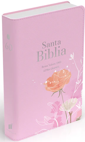 Biblia RVR 1960 Letra Grande Tamaño Manual Símil Piel Rosa - Image 3