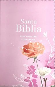 Biblia RVR 1960 Letra Grande Tamaño Manual Símil Piel Rosa