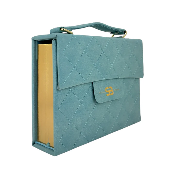 Biblia RVR 1960 Cartera con Broche Turquesa Compacta Letra 10 puntos - Image 4