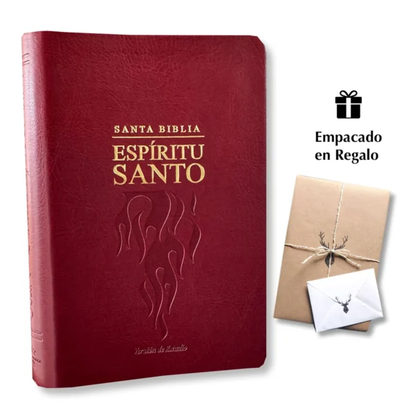 Biblia del Espíritu Santo RVR60 Versión de Estudio Piel Vino tinto Descubre al Espíritu Santo desde Génesis hasta Apocalipsis.
