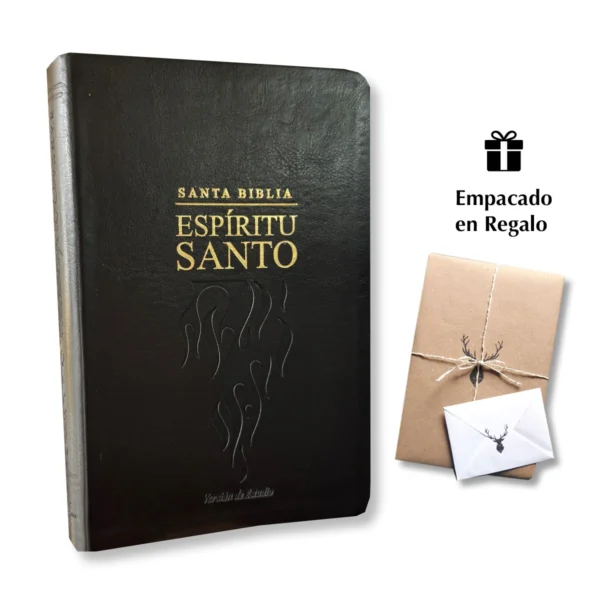 Biblia del Espíritu Santo RVR60 Versión de Estudio Piel Negro Descubre al Espíritu Santo desde Génesis hasta Apocalipsis.